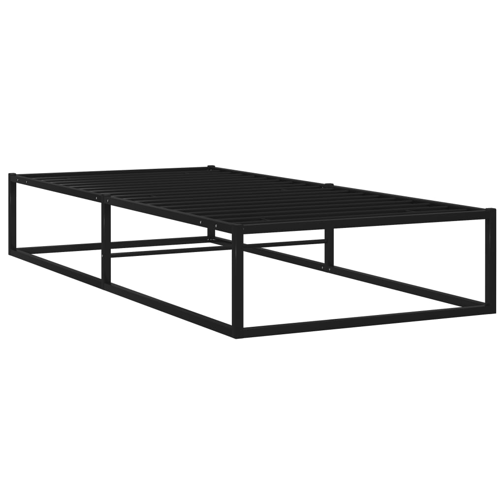 vidaXL Bed Frame without Mattress Black Metal 90x200 cm