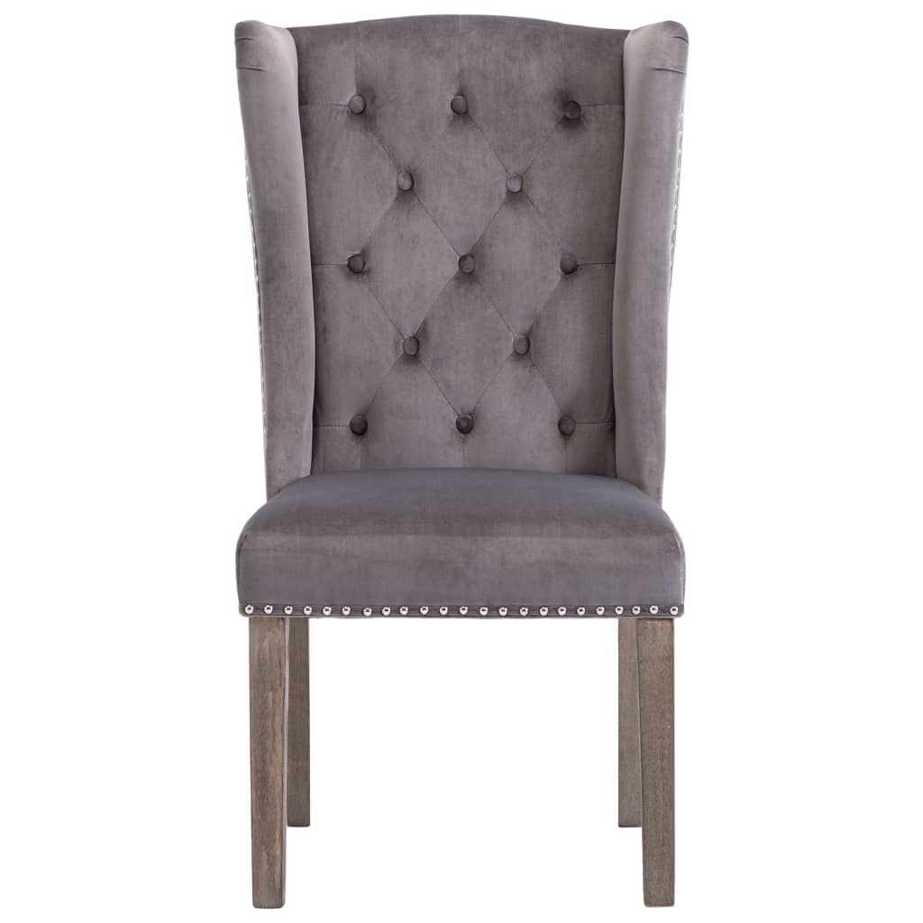 vidaXL Dining Chair Grey Velvet