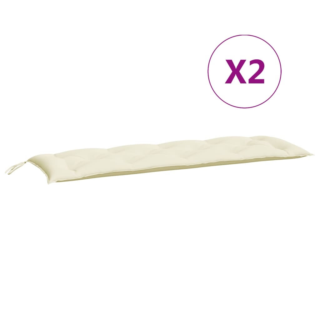 vidaXL Garden Bench Cushions 2 pcs Cream White 150x50x7cm Oxford Fabric