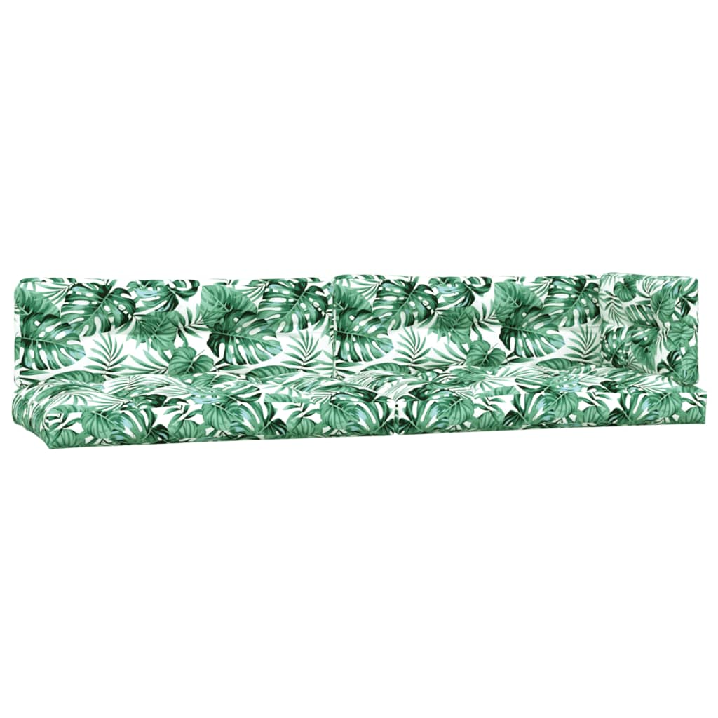 vidaXL Pallet Cushions 5 pcs Leaf Pattern Fabric
