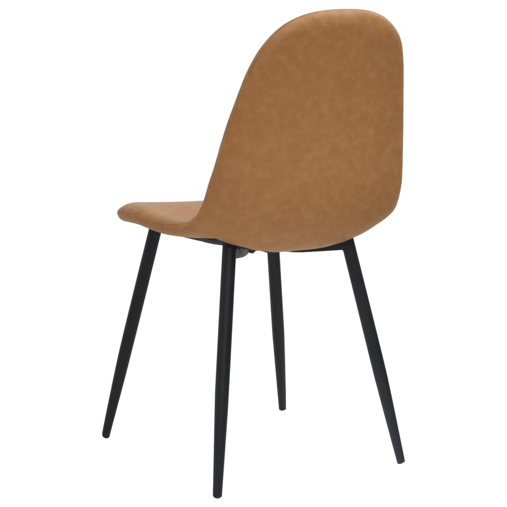 vidaXL Dining Chairs 4 pcs 45x53.5x83 cm Light Brown Faux Leather
