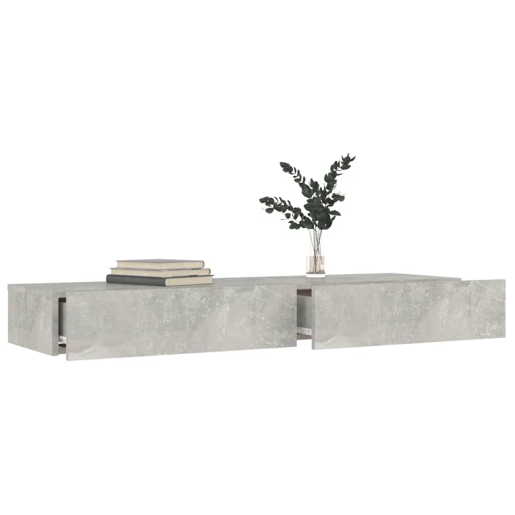 vidaXL TV Cabinet with LED Lights Concrete Grey 120x35x15.5 cm