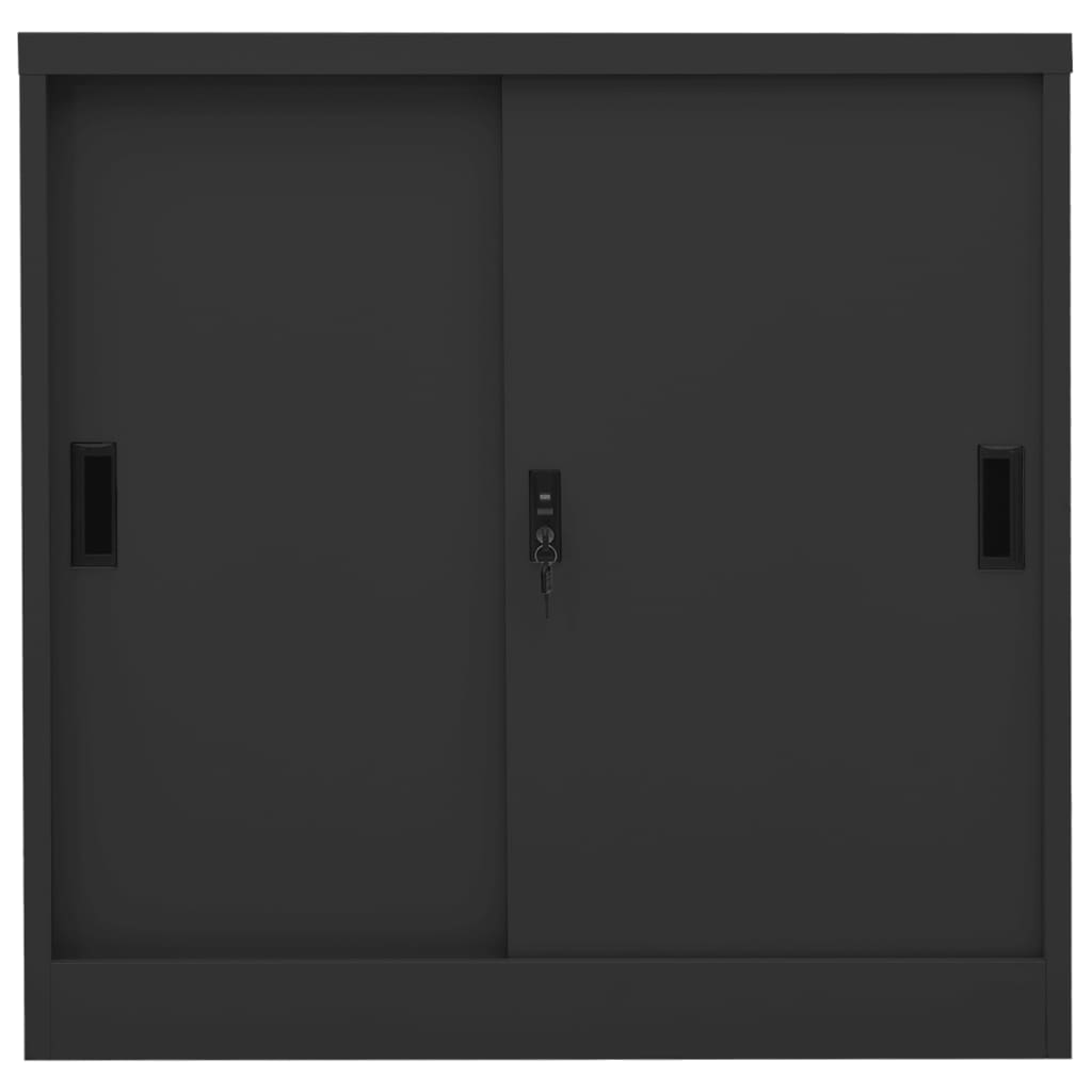 vidaXL Office Cabinet with Sliding Door Anthracite 90x40x90 cm Steel