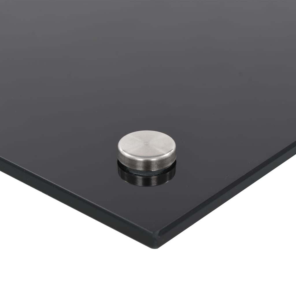 vidaXL Kitchen Backsplash Black 70x50 cm Tempered Glass