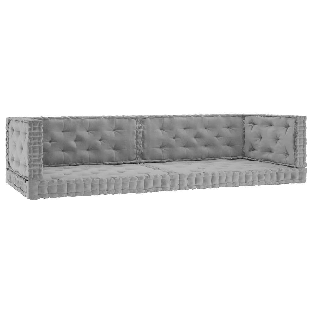 vidaXL Pallet Floor Cushions 6 pcs Grey Cotton