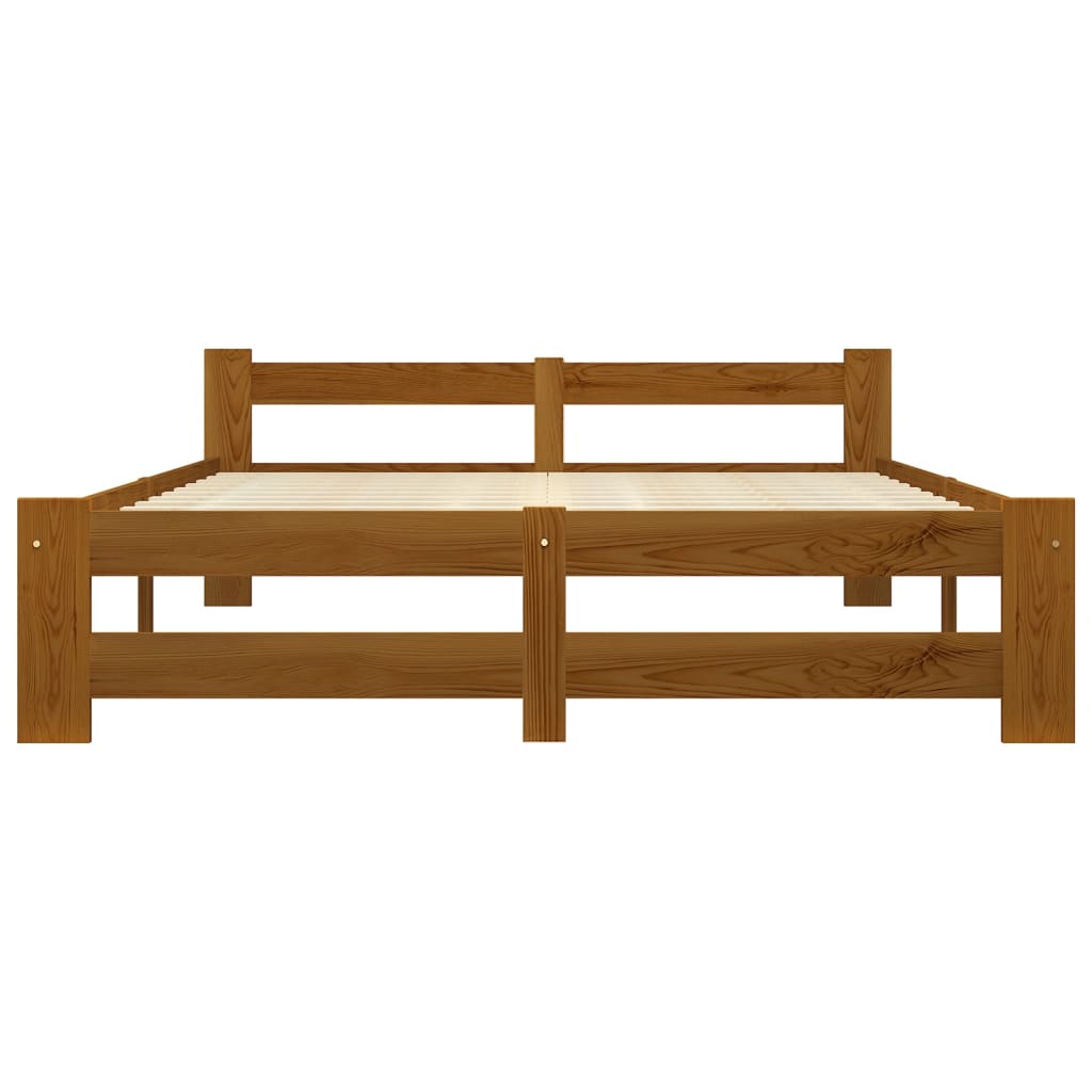 vidaXL Bed Frame without Mattress Honey Brown Solid Pine Wood 120x200 cm