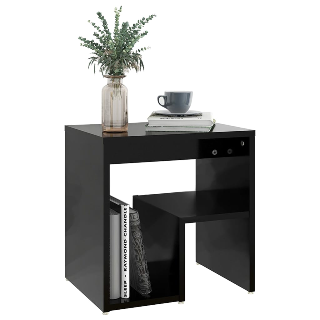 vidaXL Bed Cabinets 2 pcs Black 40x30x40 cm Engineered Wood