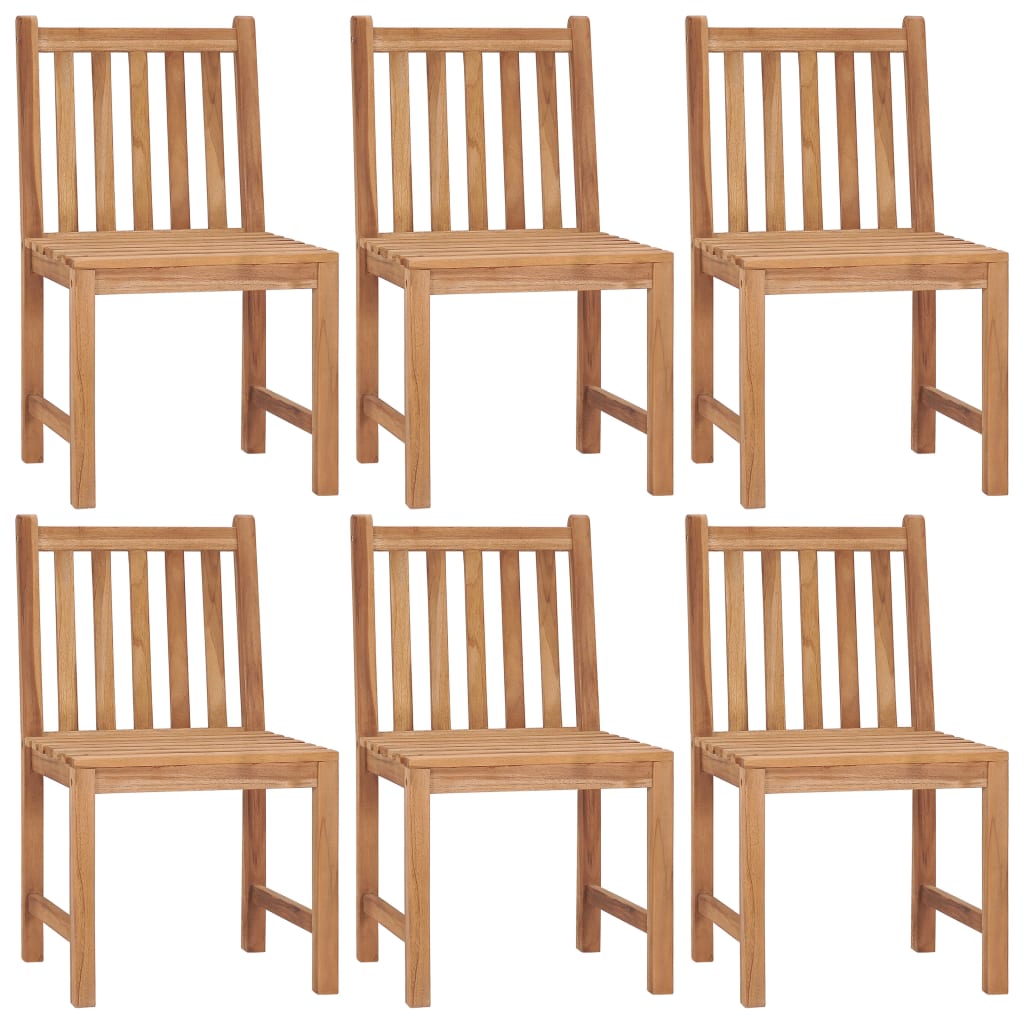 vidaXL Garden Chairs 6 pcs with Cushions Solid Teak Wood