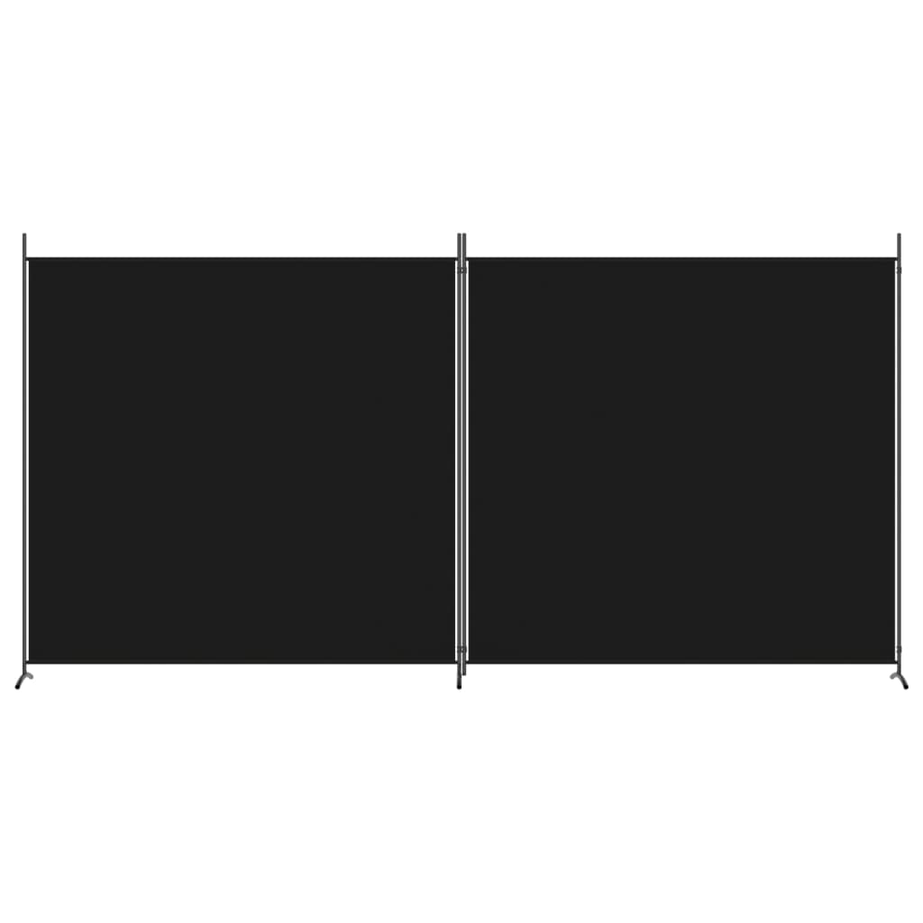 vidaXL 2-Panel Room Divider Black 348x180 cm Fabric