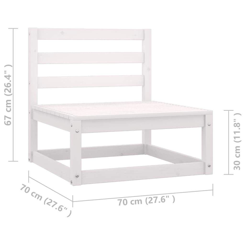 vidaXL 14 Piece Garden Lounge Set with Cushions White Solid Pinewood