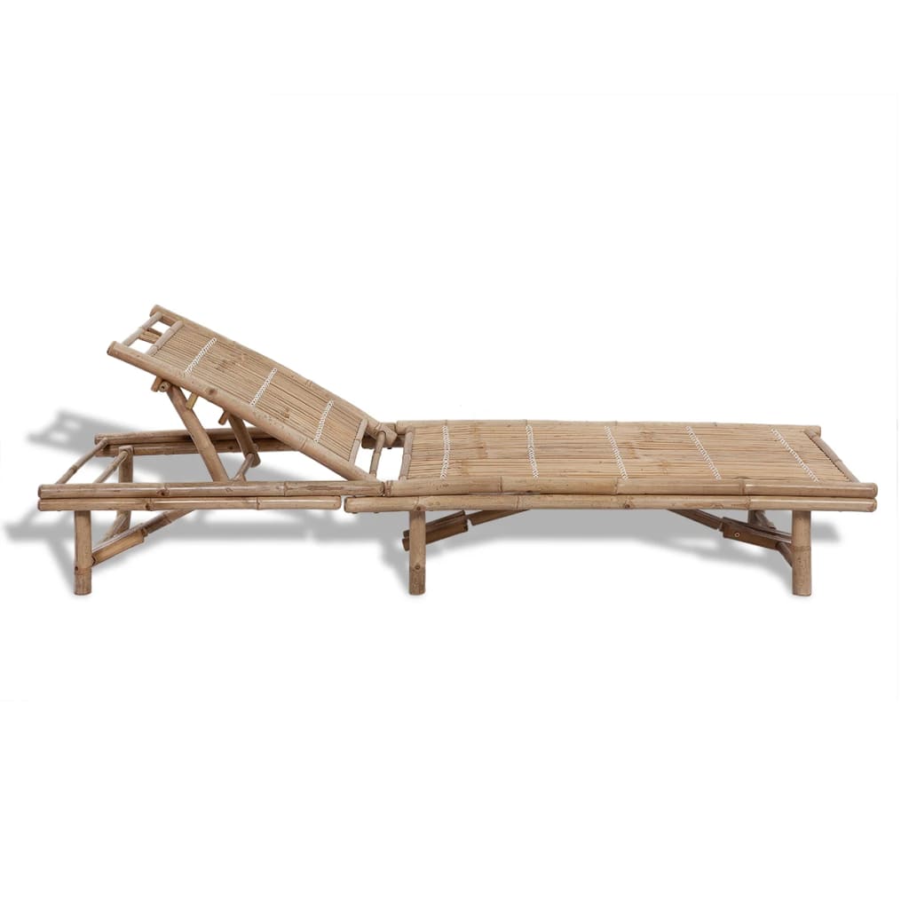 vidaXL Sun Lounger Bamboo