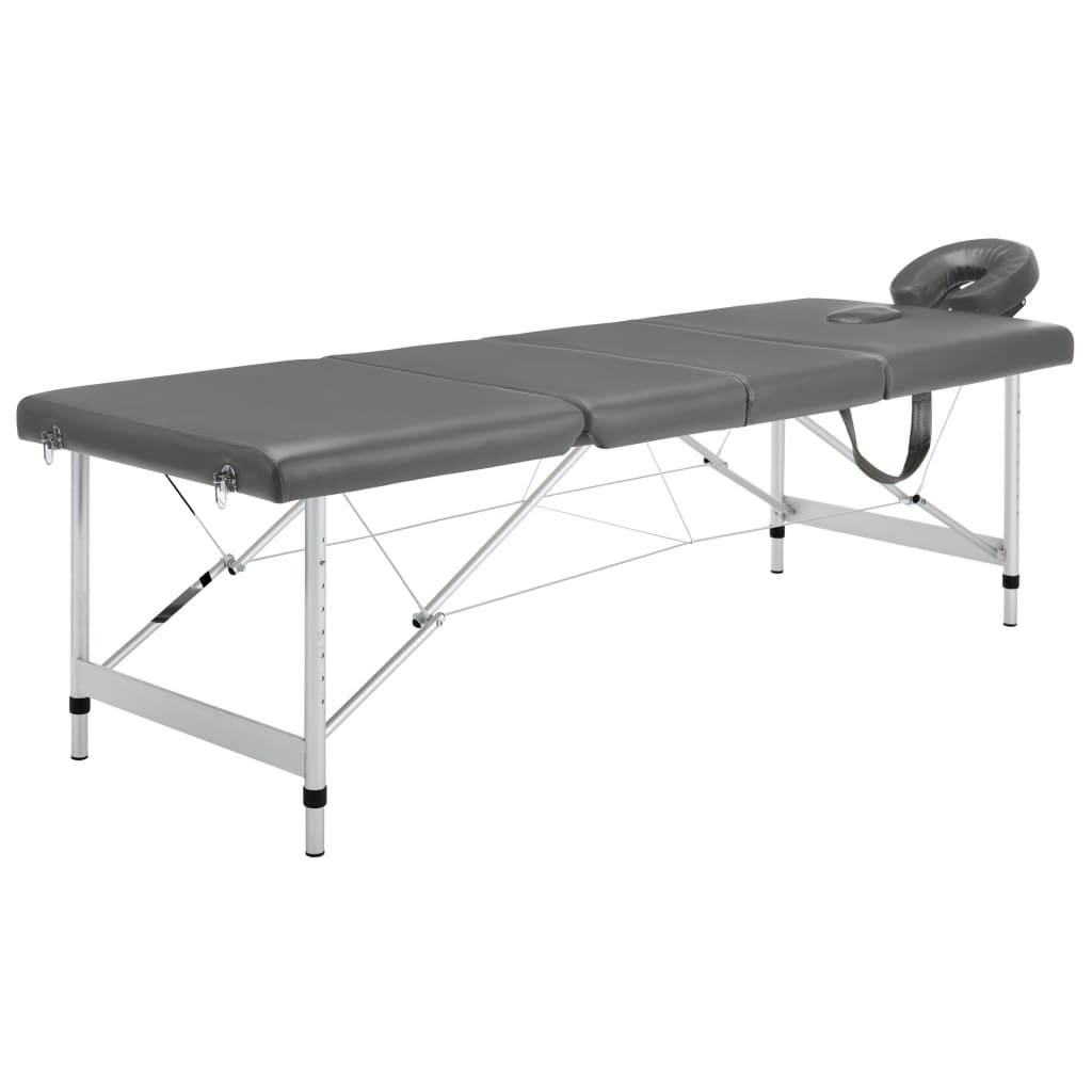 vidaXL Massage Table with 4 Zones Aluminium Frame Anthracite 186x68 cm