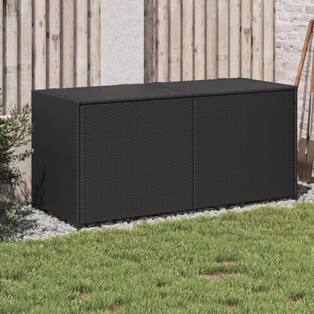 vidaXL Garden Storage Box Black 283L Poly Rattan