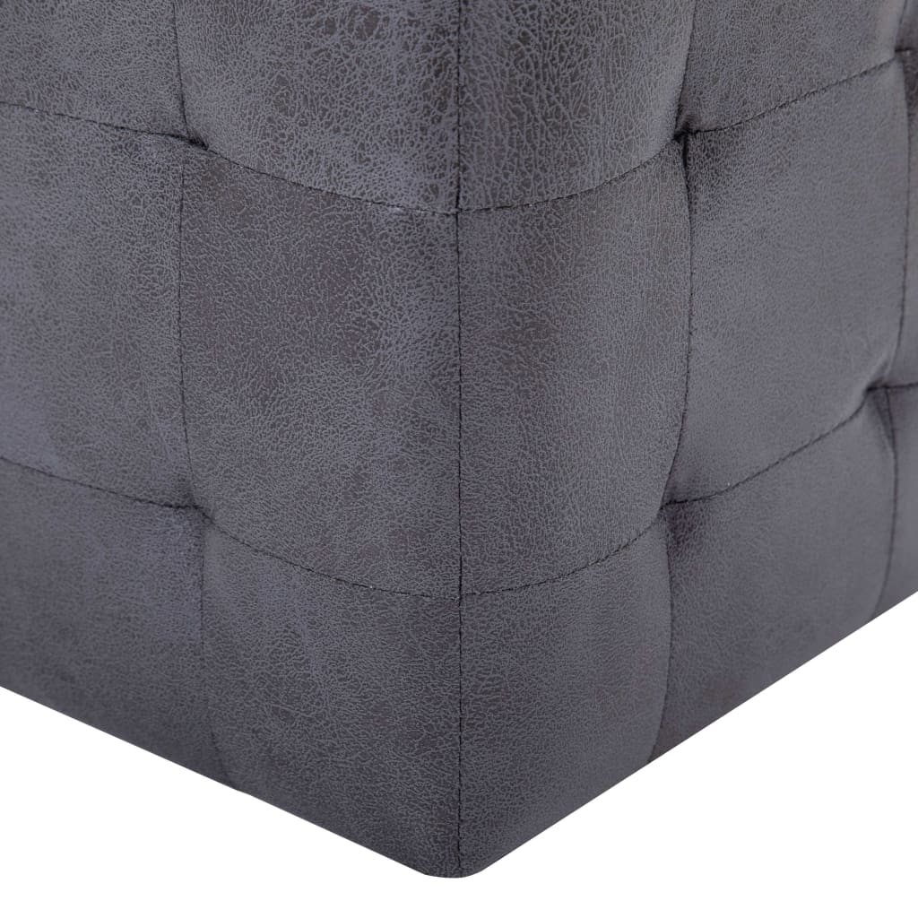 vidaXL Bedside Cabinets 2 pcs Grey 30x30x30 cm Faux Suede Leather