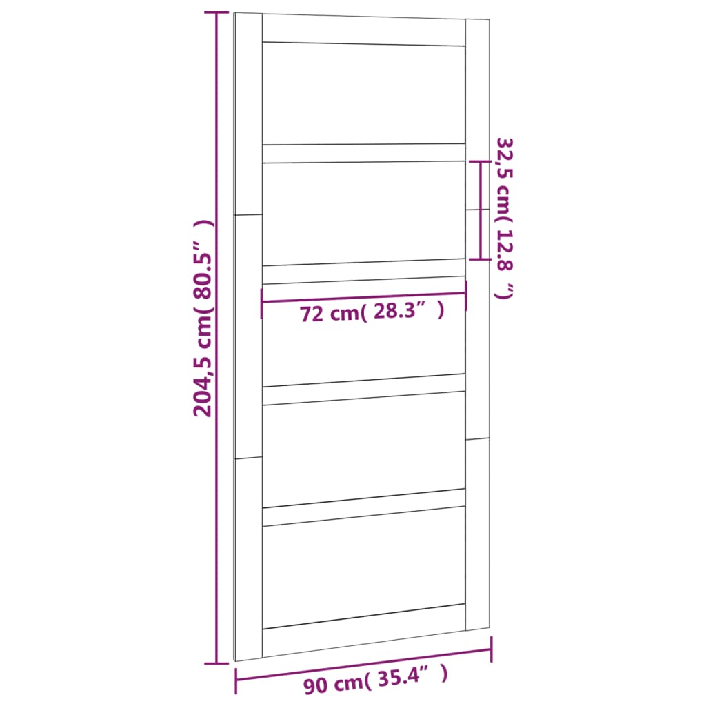 vidaXL Barn Door 90x1.8x204.5 cm Solid Wood Pine