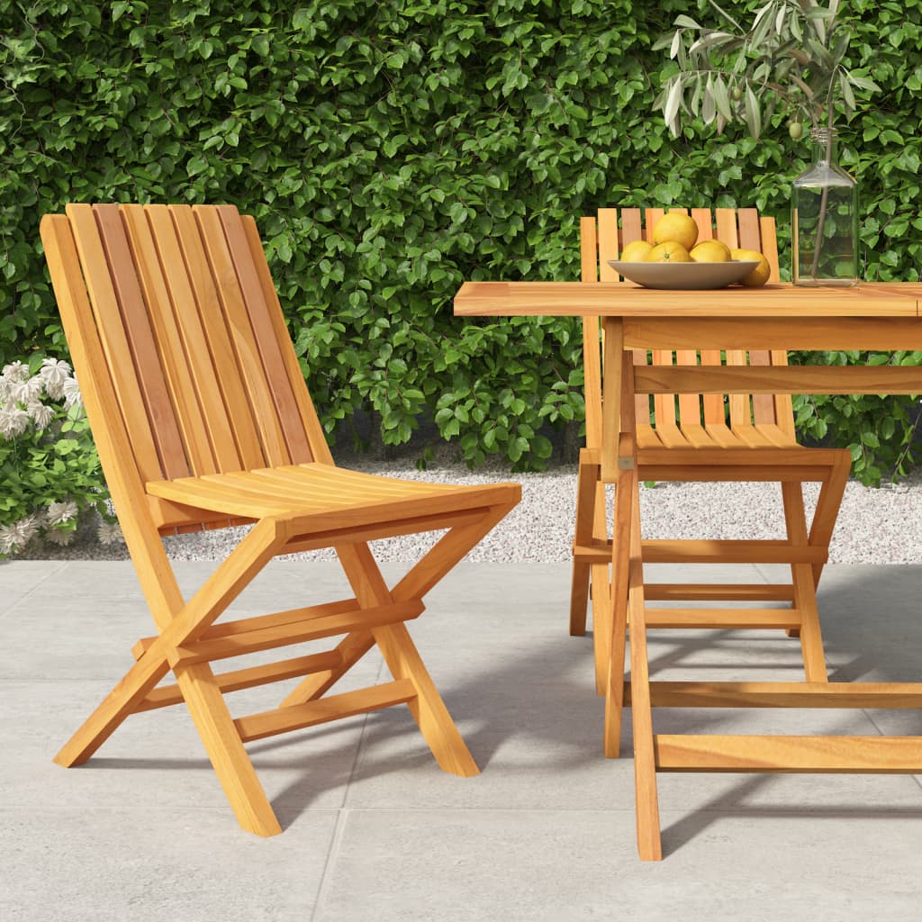 vidaXL Folding Garden Chairs 2 pcs 47x47x89 cm Solid Wood Teak