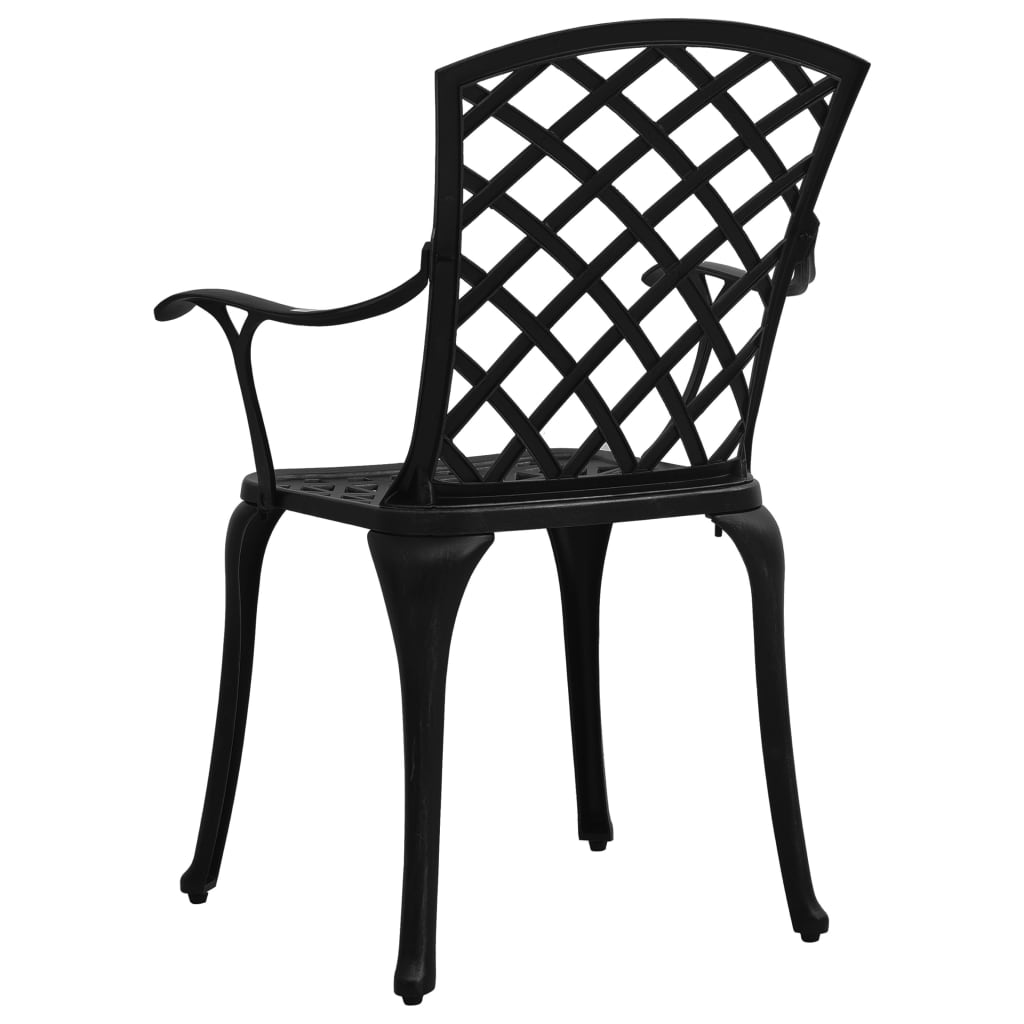 vidaXL Garden Chairs 2 pcs Cast Aluminium Black