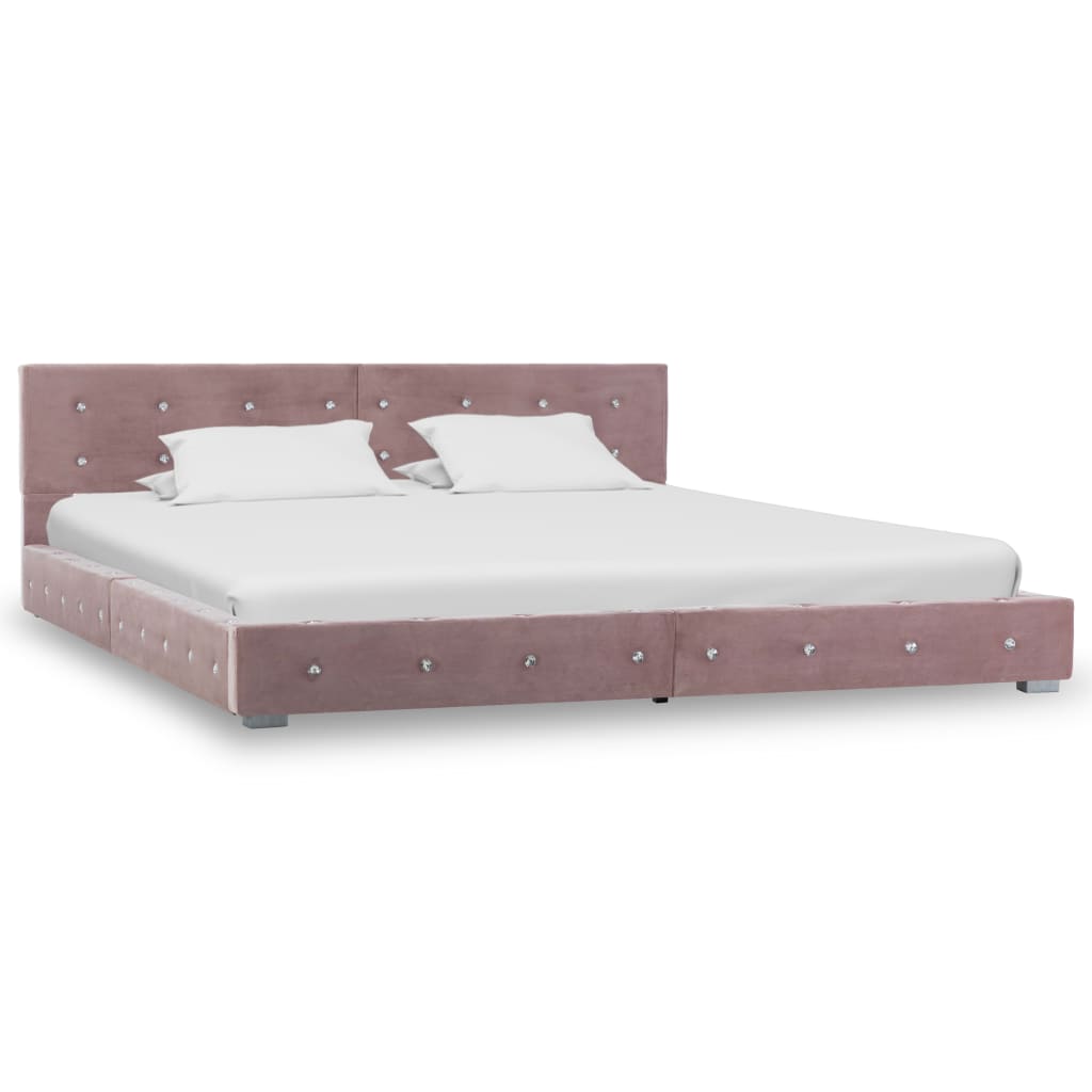 vidaXL Bed Frame Pink Velvet 160x200 cm
