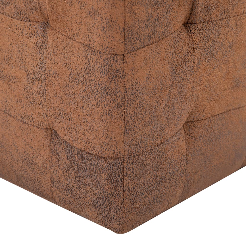 vidaXL Bedside Cabinets 2 pcs Brown 30x30x30 cm Faux Suede Leather