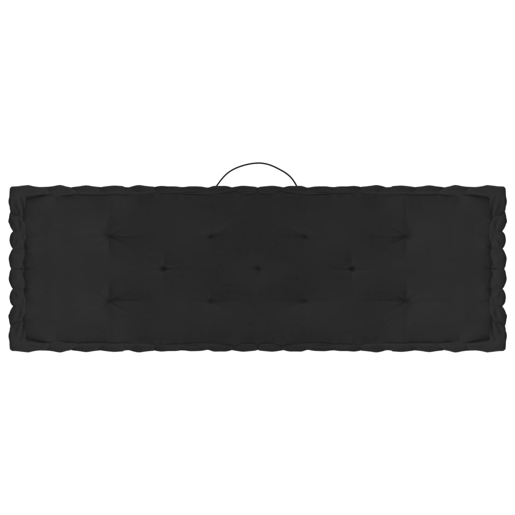 vidaXL Pallet Floor Cushions 3 pcs Black Cotton