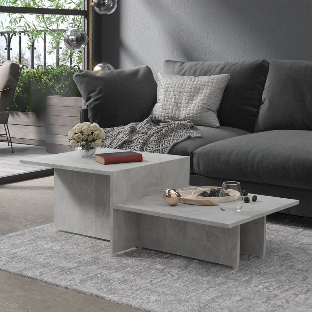 vidaXL Coffee Table Concrete Grey 111.5x50x33 cm Engineered Wood