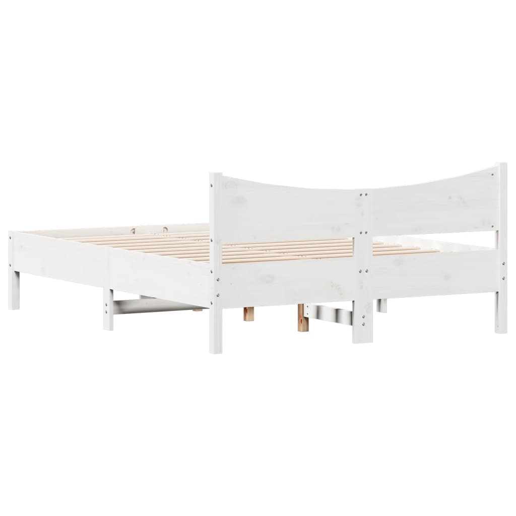 vidaXL Bed Frame White 120x200 cm Solid Wood Pine