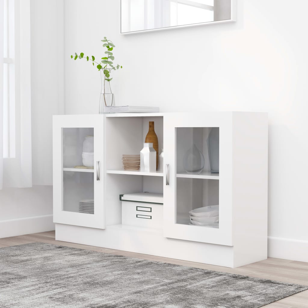 vidaXL Vitrine Cabinet White 120x30.5x70 cm Engineered Wood