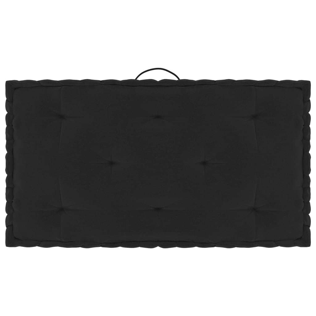 vidaXL Pallet Floor Cushions 3 pcs Black Cotton