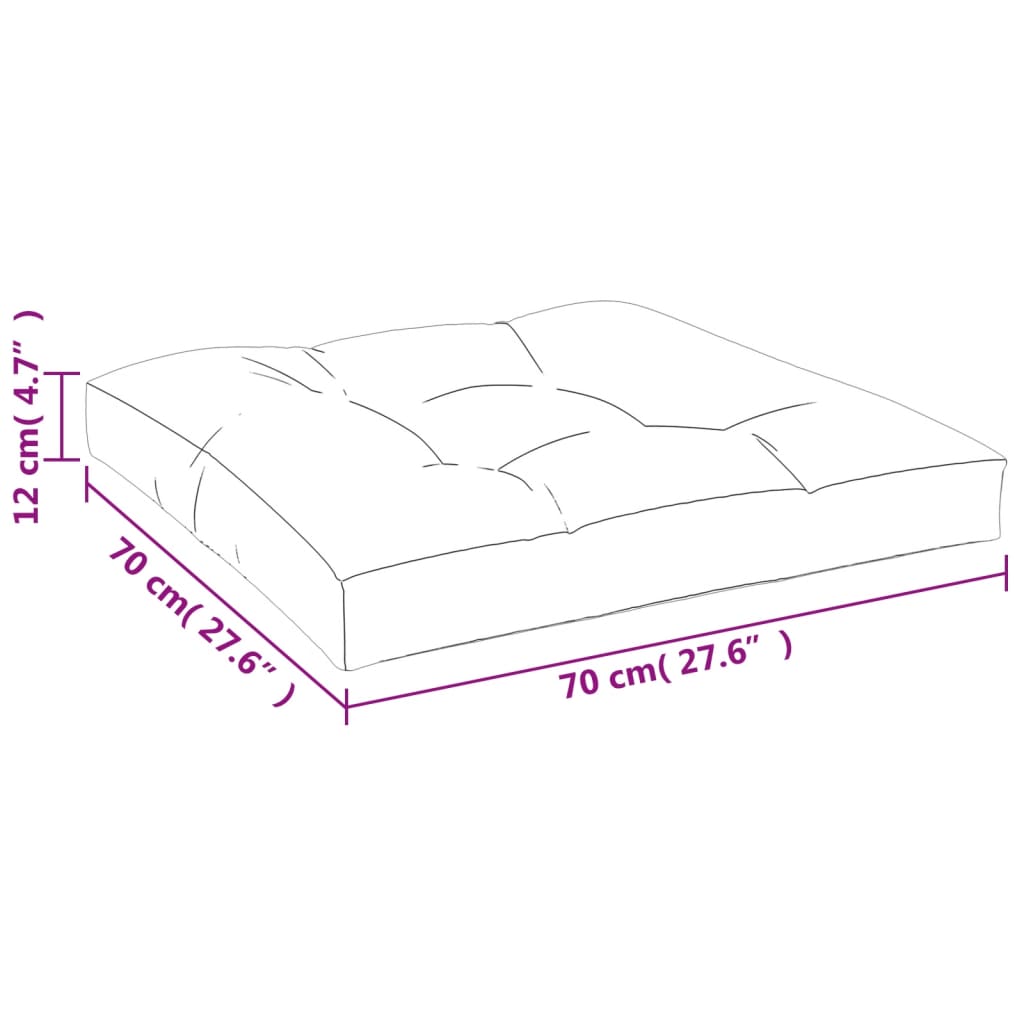 vidaXL Pallet Cushion Grey Check Pattern 70x70x12 cm Fabric