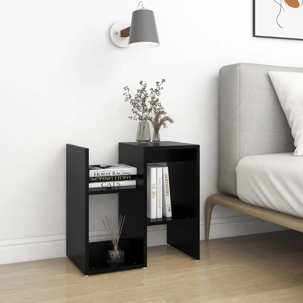 vidaXL Bedside Cabinet Black 50x30x51.5 cm Engineered Wood