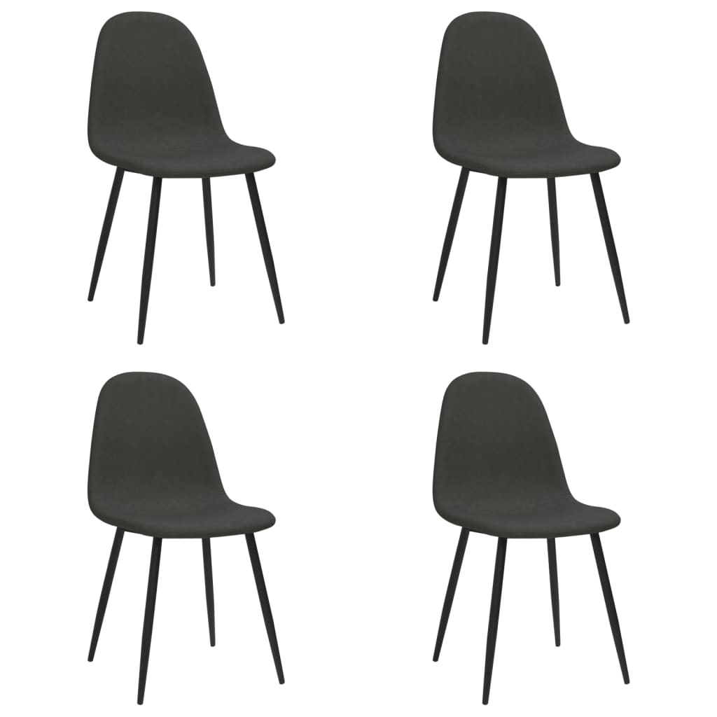 vidaXL Dining Chairs 4 pcs 45x53.5x83 cm Black Faux Leather
