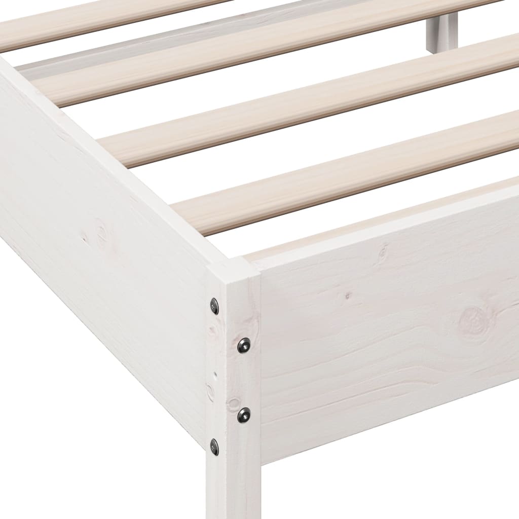 vidaXL Bed Frame with Headboard White 200x200 cm Solid Wood Pine