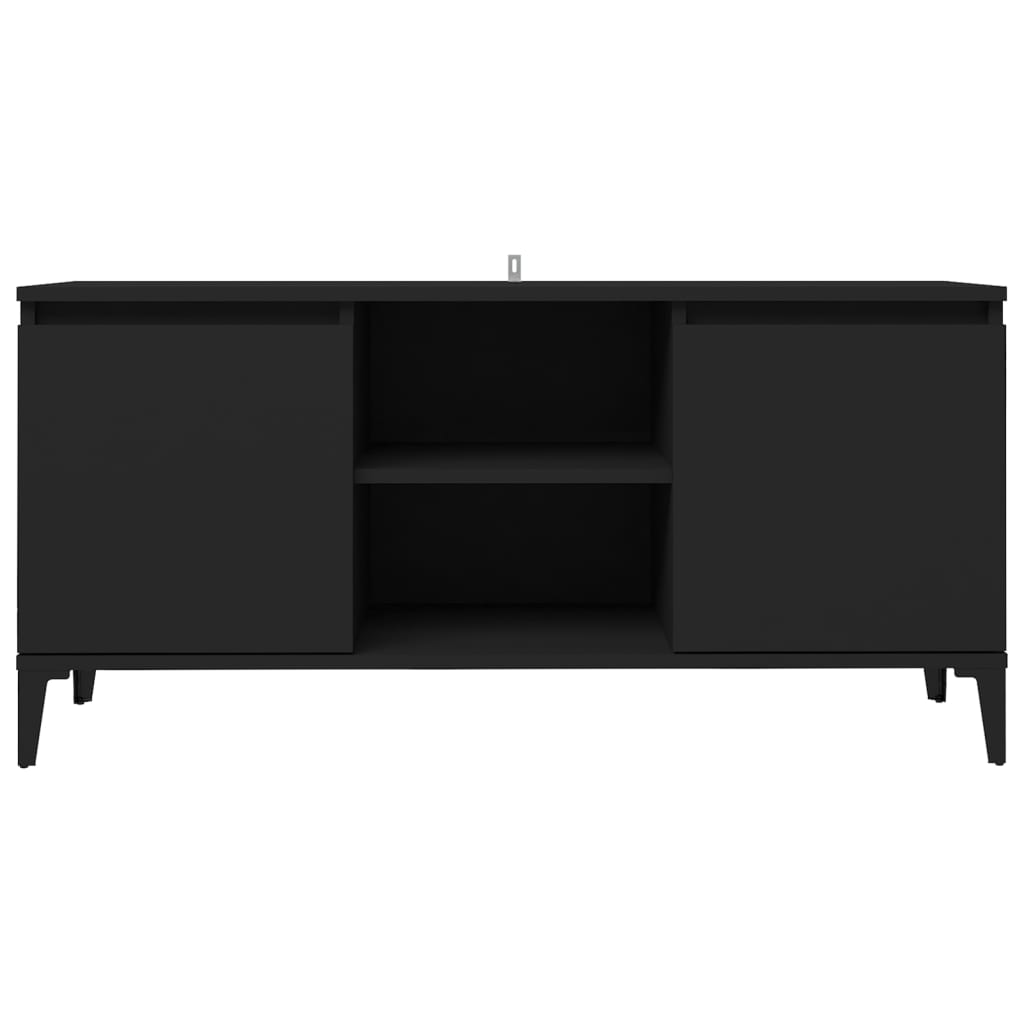 vidaXL TV Cabinet with Metal Legs Black 103.5x35x50 cm