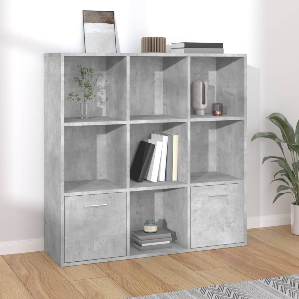 vidaXL Book Cabinet Concrete Grey 98x30x98 cm Engineered Wood