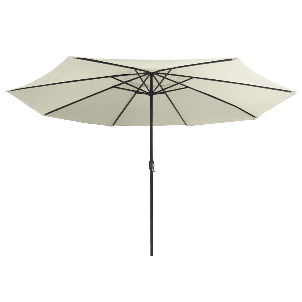 vidaXL Outdoor Parasol with Metal Pole 390 cm Sand White