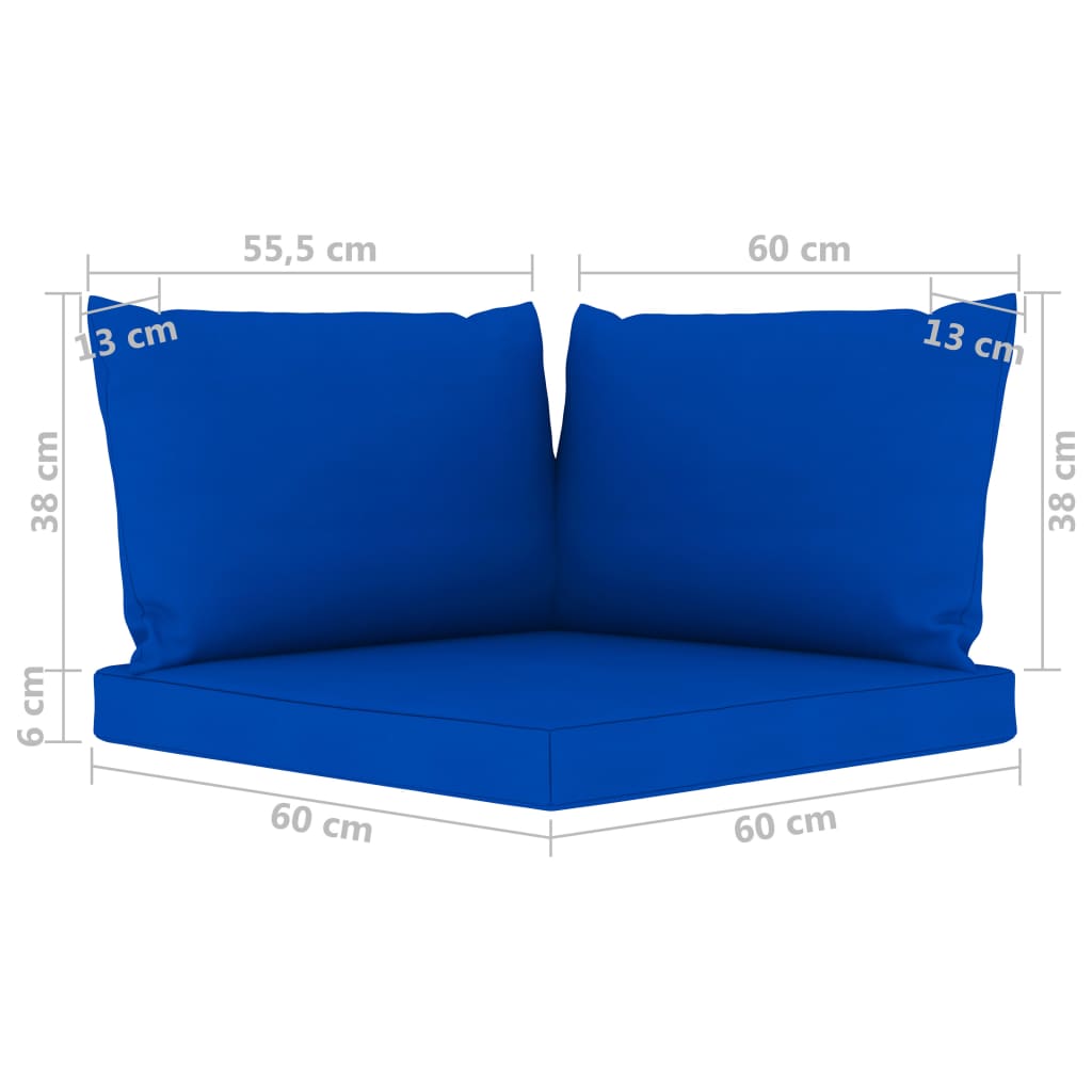 vidaXL 4-Seater Garden Sofa with Blue Cushions