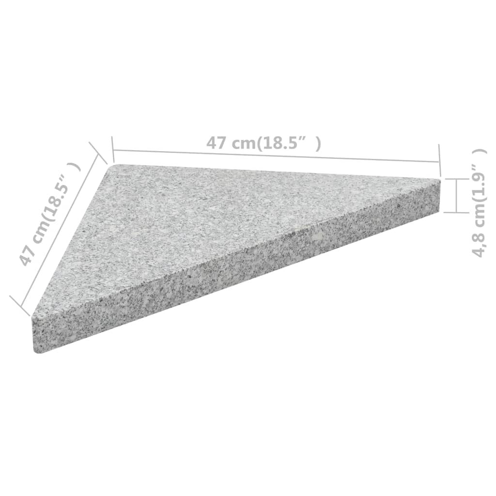 vidaXL Umbrella Weight Plate Granite 15 kg Triangular Grey