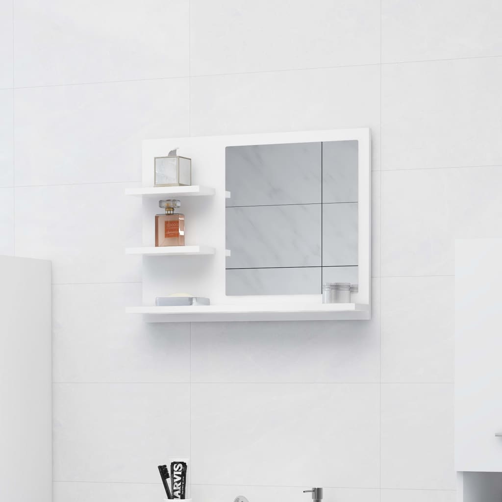 vidaXL Bathroom Mirror White 60x10.5x45 cm Engineered Wood