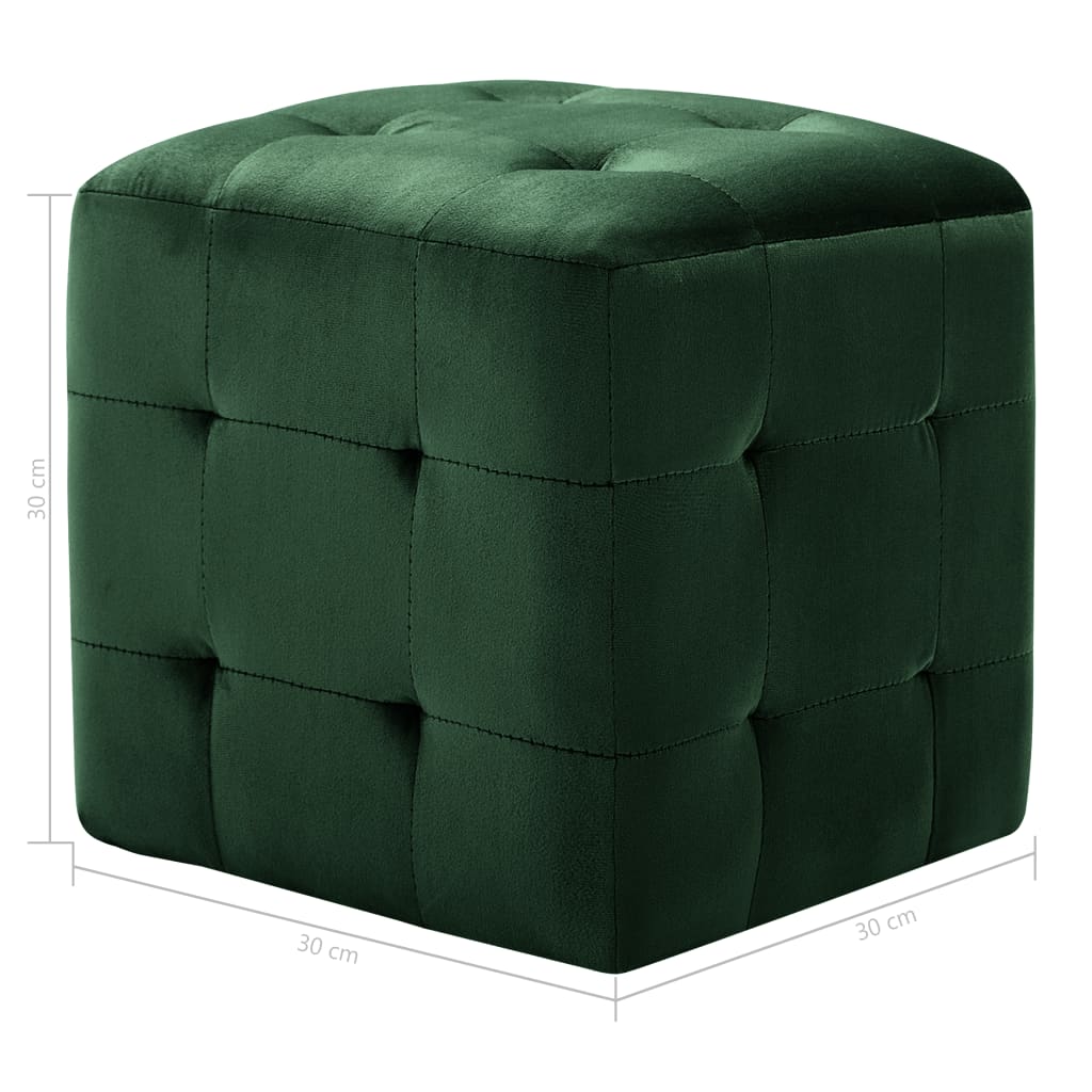 vidaXL Bedside Cabinets 2 pcs Green 30x30x30 cm Velvet Fabric