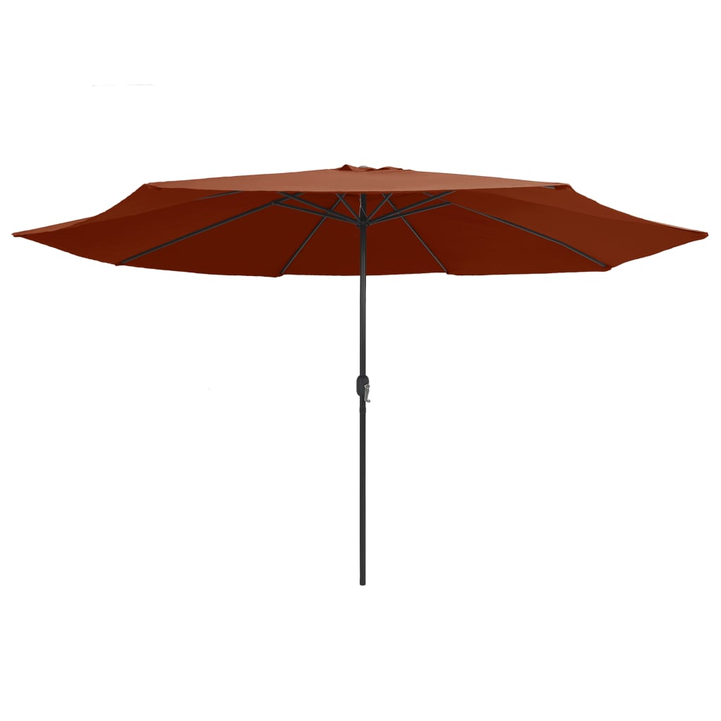 vidaXL Outdoor Parasol with Metal Pole 390 cm Terracotta
