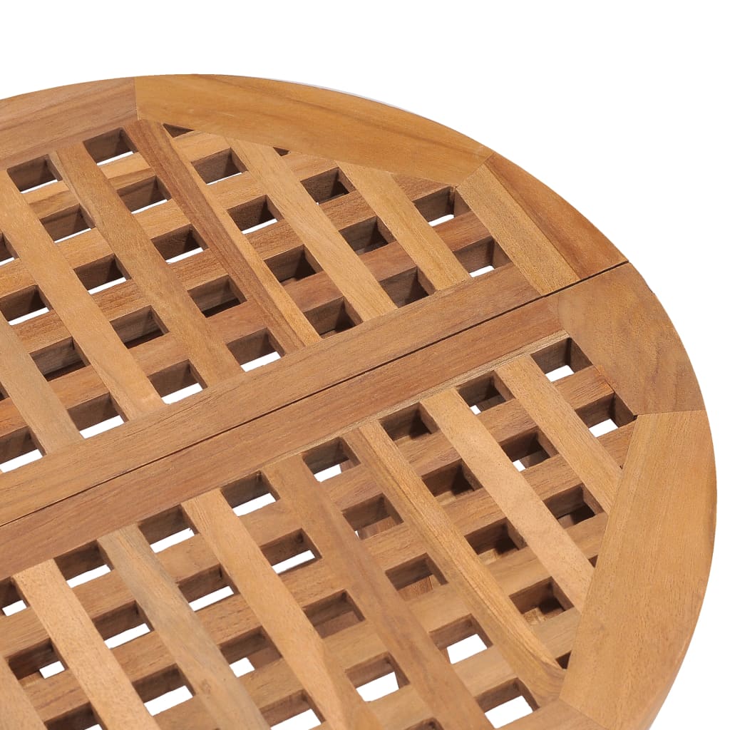 vidaXL 3 Piece Folding Outdoor Dining Set with Cushion Solid Teak Wood