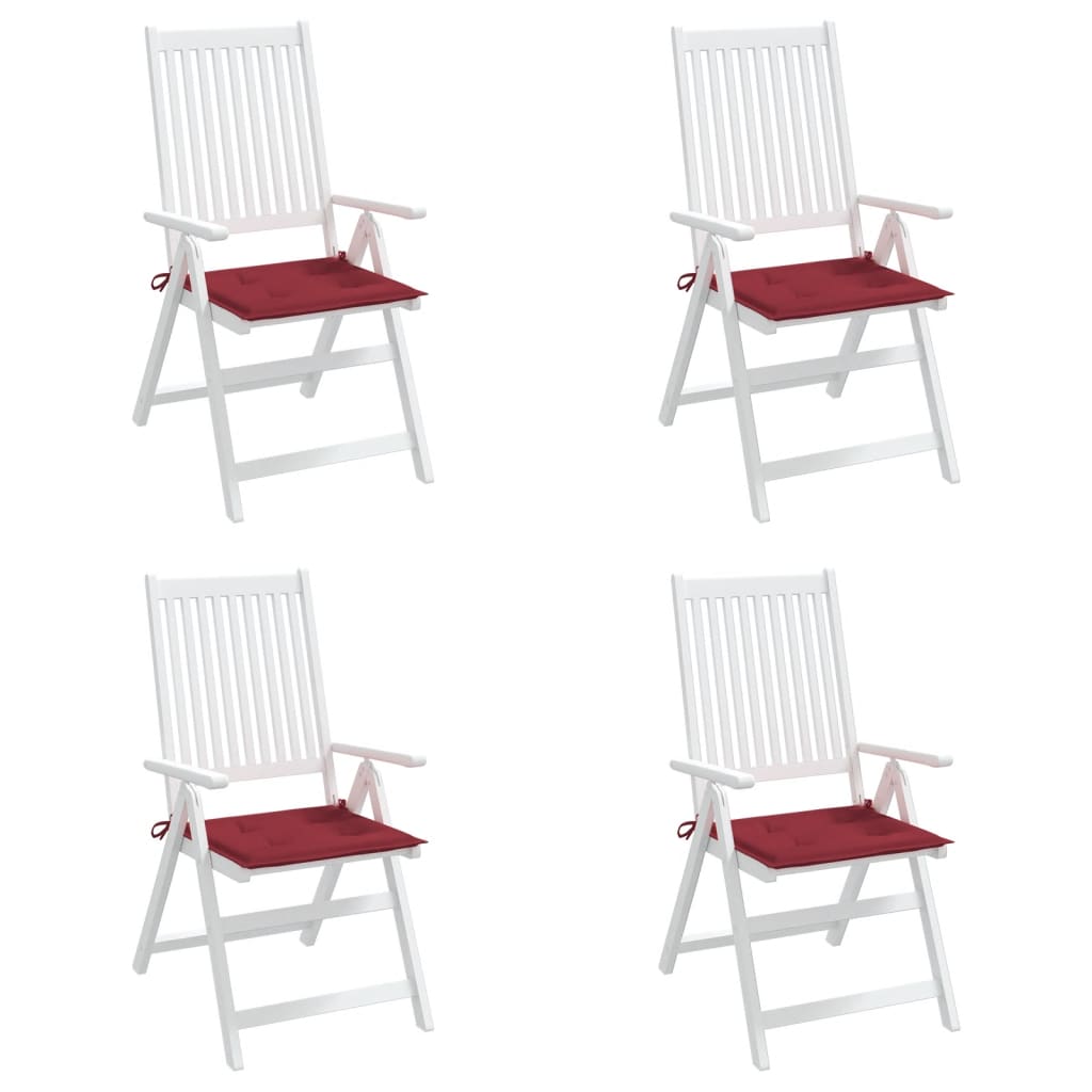 vidaXL Garden Chair Cushions 4 pcs Wine Red 50x50x3 cm Oxford Fabric