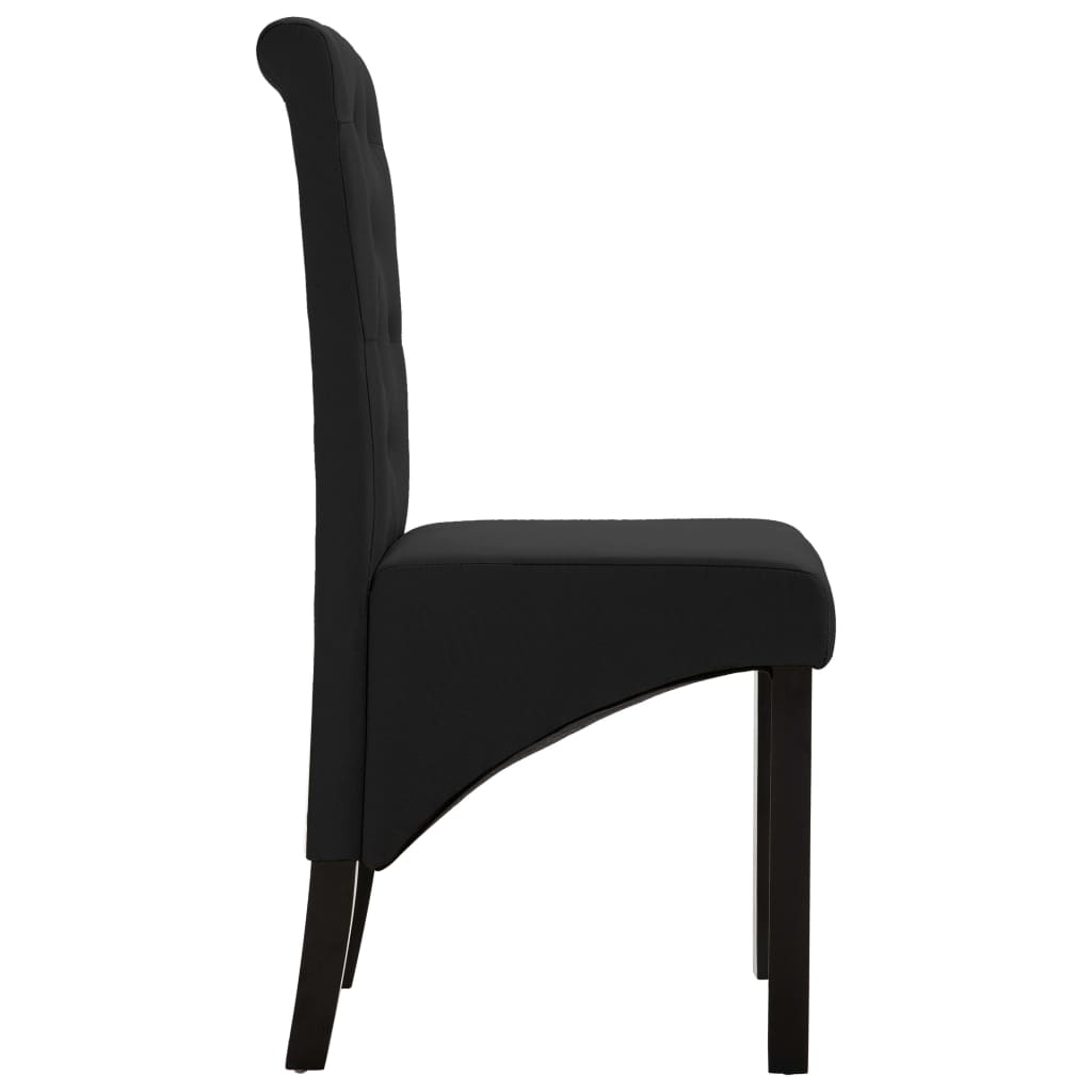 vidaXL Dining Chairs 2 pcs Black Fabric