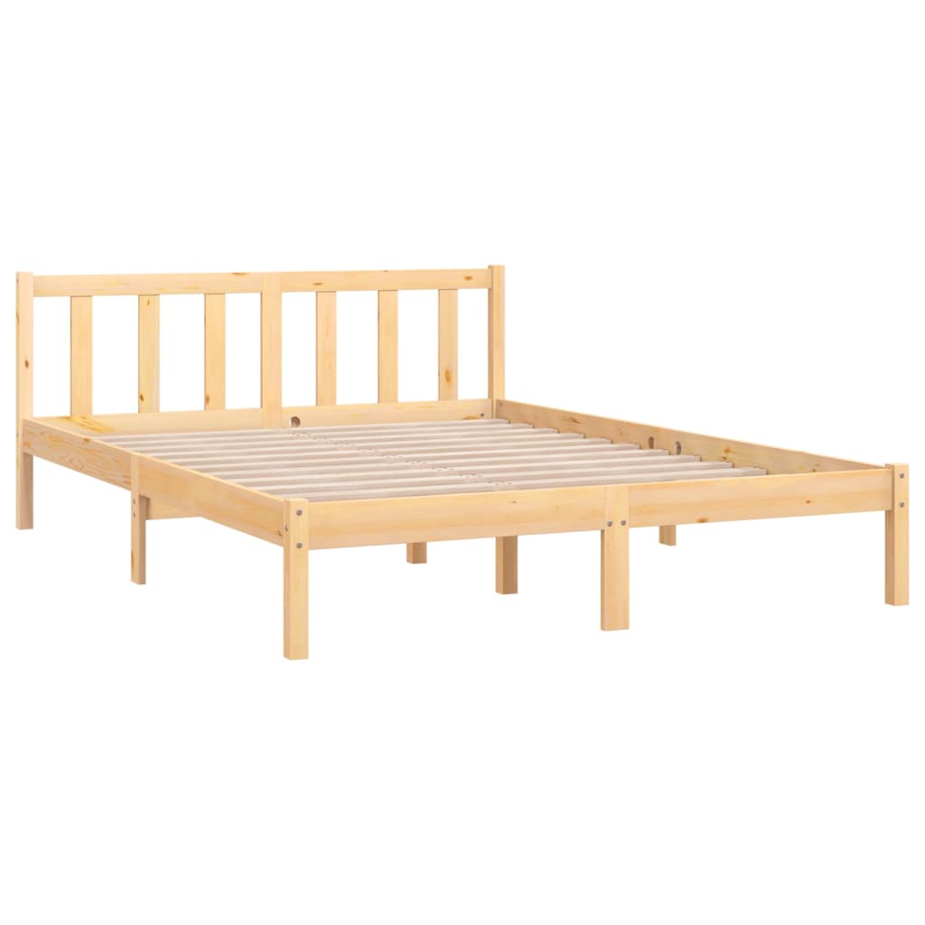 vidaXL Bed Frame without Mattress Solid Wood Pine King Size