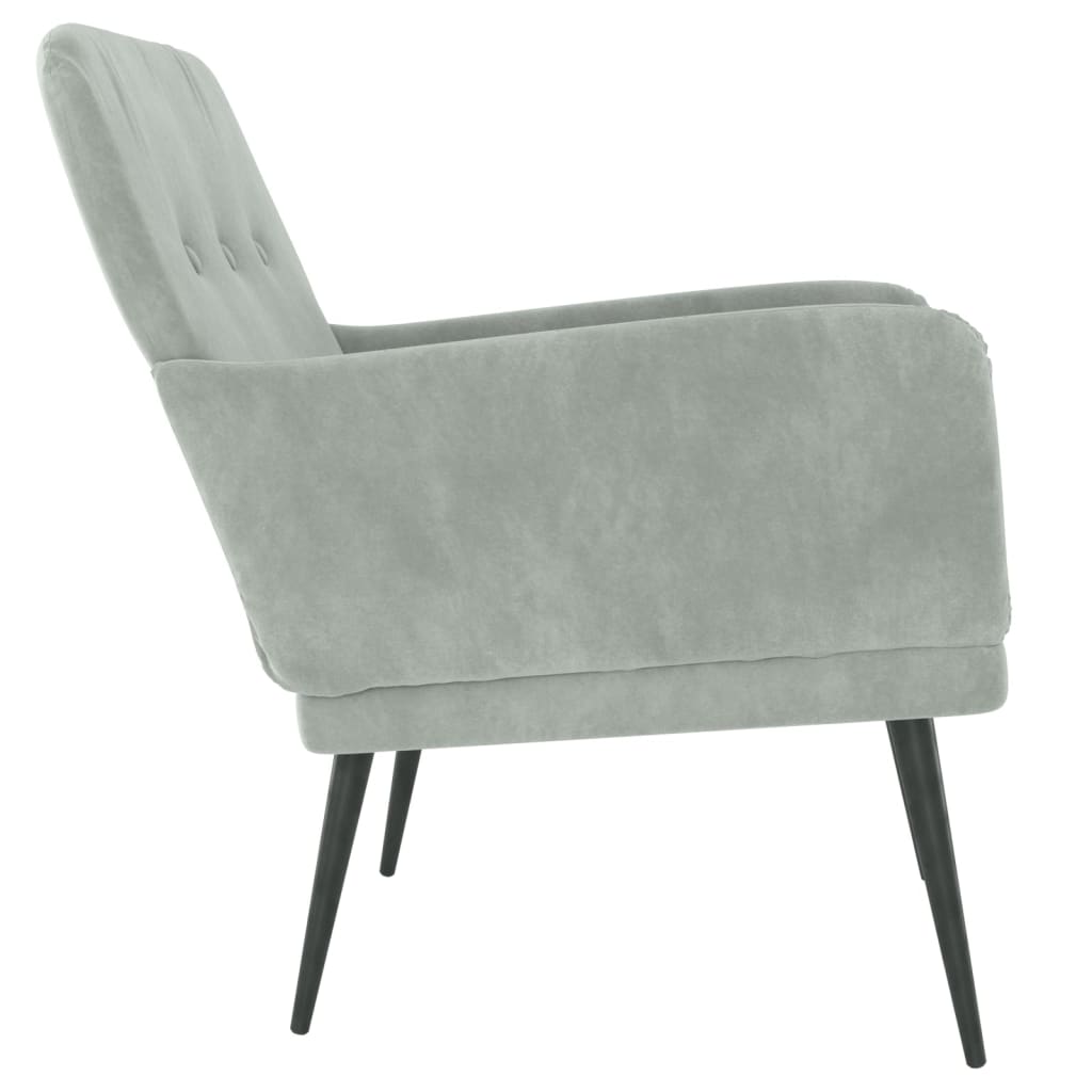 vidaXL Armchair Light Grey 62x79x79 cm Velvet