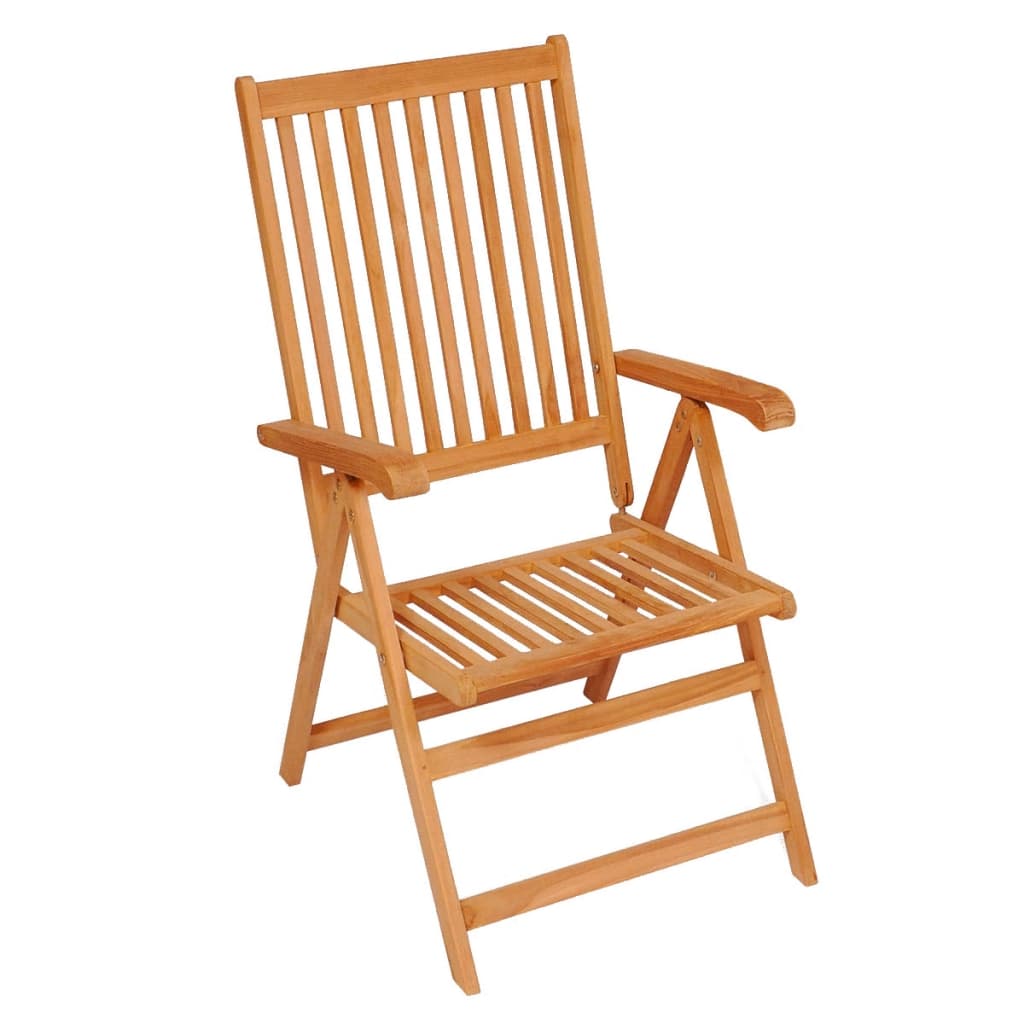 vidaXL Garden Chairs 6 pcs with Leaf Pattern Cushions Solid Teak Wood