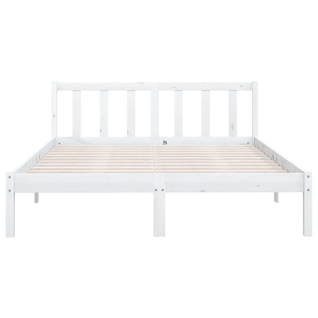 vidaXL Bed Frame without Mattress White Solid Wood 140x200 cm