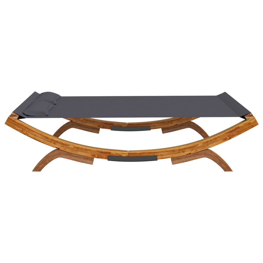 vidaXL Outdoor Lounge Bed 165x188.5x46 cm Solid Bent Wood Anthracite
