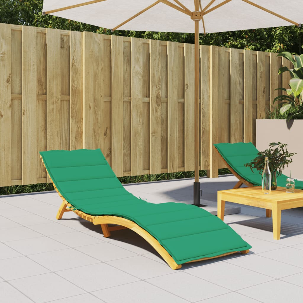 vidaXL Sun Lounger Cushion Green 200x60x3cm Oxford Fabric