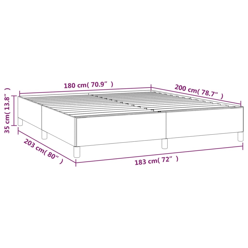 vidaXL Bed Frame without Mattress Cream 180x200 cm Super King Fabric